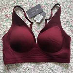 NWT Target Luxe Stretch Unlined Long Line Bralette – Size S | Burgundy